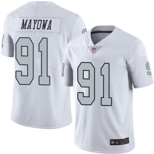 Men Oakland Raiders Limited White Benson Mayowa Jersey NFL Football #91 Rush Vapor Untouchable Jersey